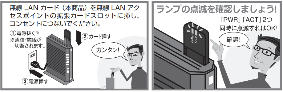 専用無線LANカードの使い方